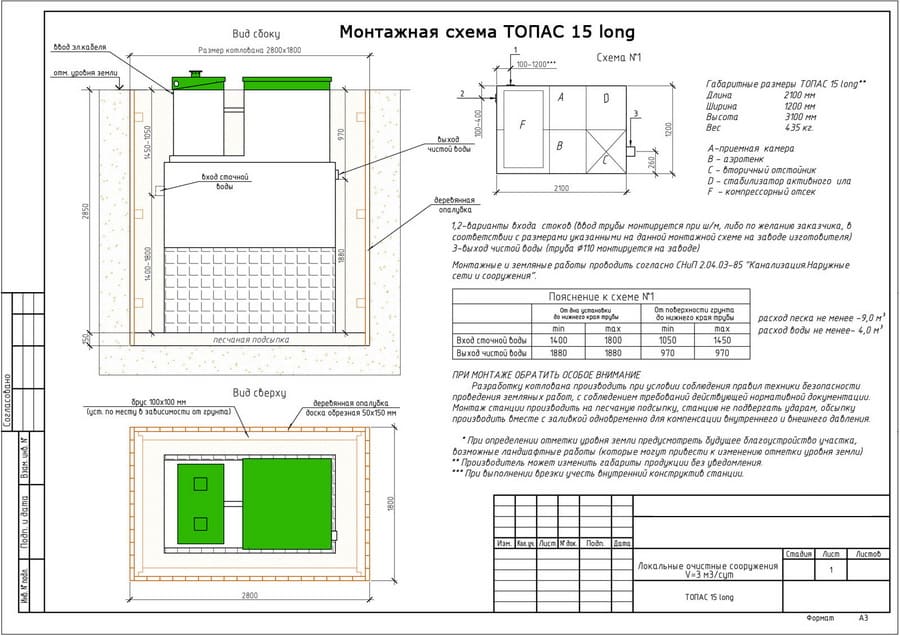 монтажная схема топаc-15 long