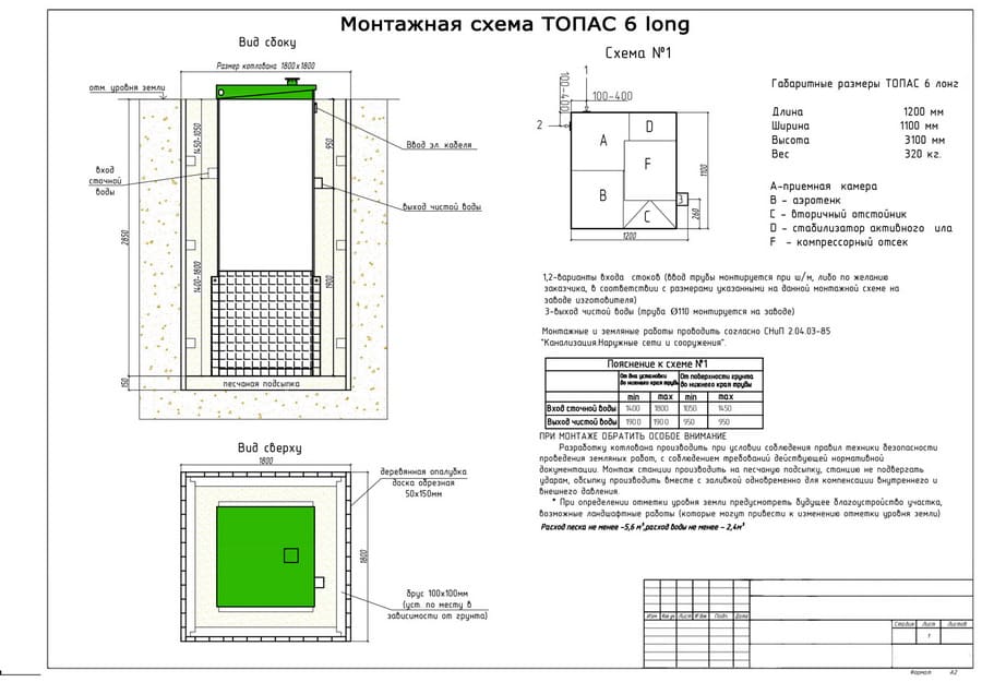 монтажная схема топаc-6 long